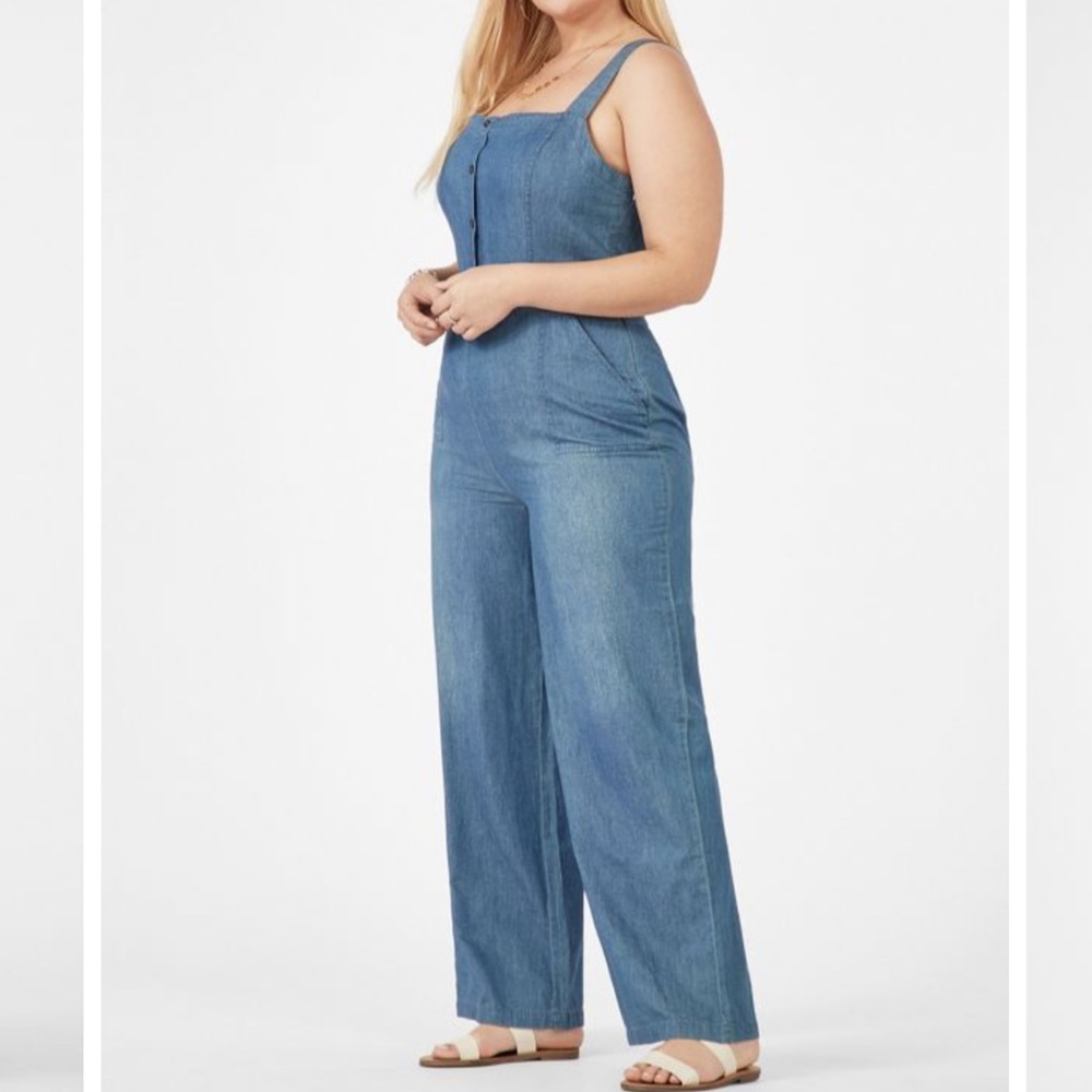 JustFab Chambray Jumpsuit